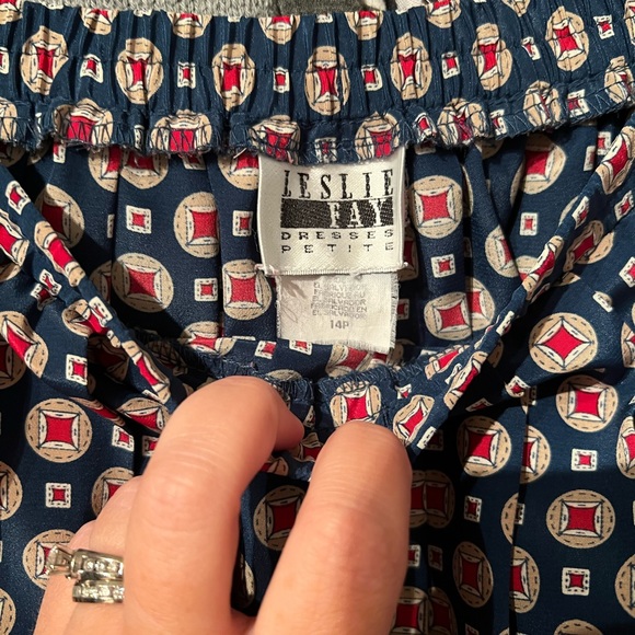 Vintage Red & Blue Pleated Skirt - Picture 4 of 4